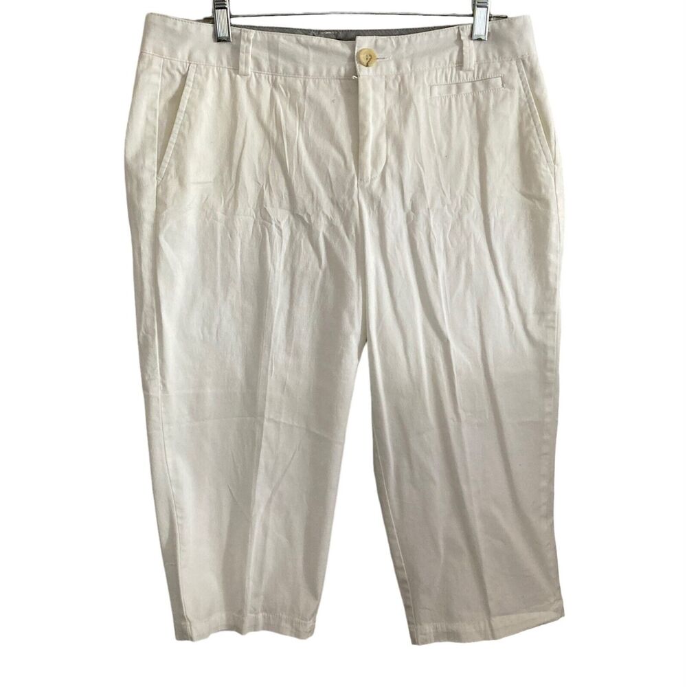 Dockers Pants Womens 12P White Stretch Cropped
